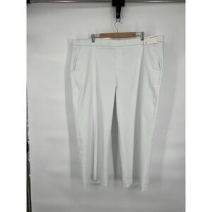 Liz Claiborne White Crop Pull On Mid-Rise Pants NWT Org $54 Womens Sz 22W‎